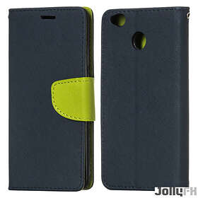 Fancy Case Flip Book Cover Wallet Väska med Stativ Funktion för Xiaomi Redmi 4X Marinblå