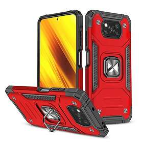 Ring Armor Case Kickstand Tough Robust Skal till Xiaomi Poco X3 Pro / Poco X3 NFC Röd