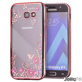 JollyFX Bloomy Väska Stilfullt TPU Gel Case Blommlock Galaxy A5 2017 A520 Rosa