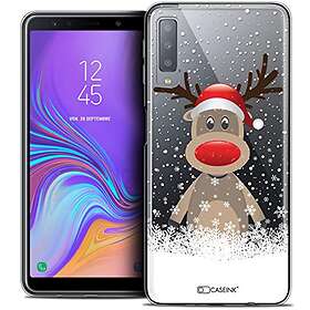 Caseink fodral för Galaxy A7 (2018) A750 (6) fodral [kristallgel HD mönster jul 2017 design hjort i mössa mjuk ultratunn tryckt i Frankrike]