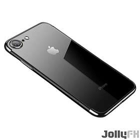Clear Color Case Gel TPU Electroplating frame Cover för iPhone 8 / iPhone 7 Svart