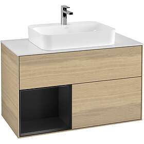 Villeroy & Boch Tvättställsskåp Finion med 2 Lådor Hylla och Bänkskiva för Ytmonterat Tvättställ F361PDPC