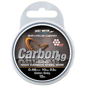 Savage Gear Carbon 49 Wire 0,48mm 10m, Coated grå stålwire