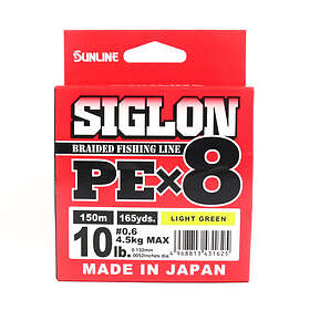 Sunline Siglon PE X8 Braid, Light Green 150m 0.132mm