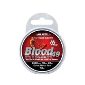 Savage Gear Blood 49 rostfri stålvajer 35 lb/16kg coated red 0,600 mm x 10 m