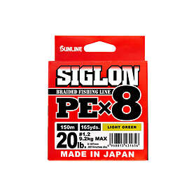Sunline Siglon PE X8 Braid, Light Green 150m 0.296 mm:22kg (#3 50lbs)