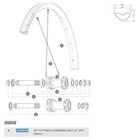 Mavic Spokes Crossmax/xa Light 29 2018 Front/rear Left 12 Units Silver 296 mm