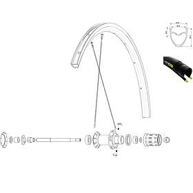 Mavic Aksium Elite Ust Oe Rear Right 10 Units Svart 301 mm