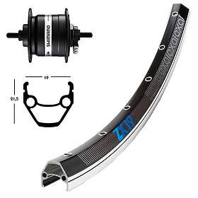 Shimano Exal Zx19 Dynamo Dh3n31 Front Wheel Silver 9 x 100 mm