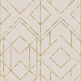 Matt Non Papier woven-tapet peint geometrisk Profhome 378693-GU lätt texturerad glansigt mönster bakgrund färg vit guld 5,33 m2 M2