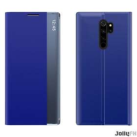 JollyFX Nytt Sleep Case Bookcase Typfodral med kickstand-funktion för Xiaomi Redmi Note 8 Pro Blå
