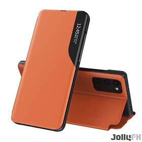 JollyFX Eco Läderfodral elegant elegant Bookcase-fodral med kickstand för Galaxy A12 Apelsin