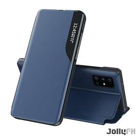 JollyFX Eco Läderfodral elegant fodral av bookcase med kickstand för Samsung Galaxy S20 Plus Blå