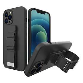 JollyFX Rope-fodral gel TPU-airbag-fodral med snodd för iPhone SE2 / iPhone 8 / iPhone 7 Svart