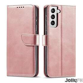 JollyFX Magnet Case elegant fodral skal med flik och stativfunktion för Samsung Galaxy S22 Plus Rosa
