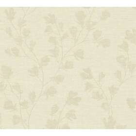 Matt Non Papier woven-tapet peint tyg utseende Profhome 387475-GU lätt texturerad färg grädde grå 5,33 m2 M2