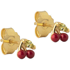 Enamel Copenhagen Cherry Studs Red