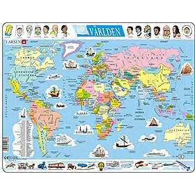 Larsen Världskarta Rampussel 107 Bitar