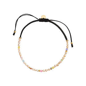 Stine A. Confetti Pearl Bracelet With Beige And Pastel Mix with Black Ribbon