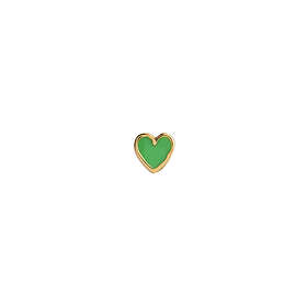 Stine A. Petit Love Heart Grass Green Enamel Earring