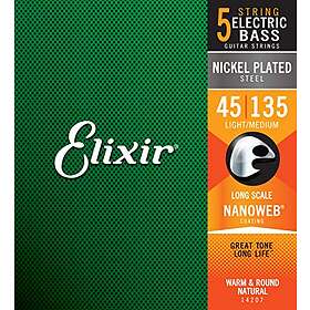 Elixir 14207 Electric Bass Nickel Plated Steel 5-String NANOWEB 045-135