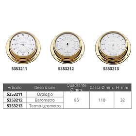 Barigo 85 Mm Polished Brass Thermo-hygrometer Guld 110 x 32 mm