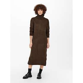 Only Brandie Stickad Klänning Mörk Brun S