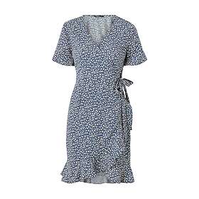 Only Olivia Omlottklänning Blå Med Vita Blommor 34