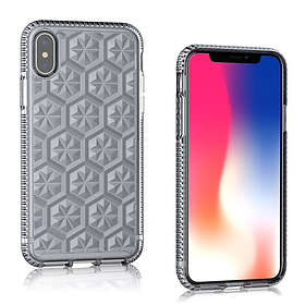 Lux-Case iPhone X mobilskal silikon 3D mönster Grå Silver/Grå