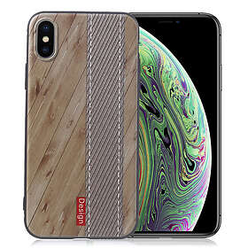 Lux-Case iPhone XS embossed pattern case Beige Wood Texture