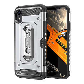 Lux-Case IPhone 9 mobilskal metall plast silikon utfällbart ben dubbellagrat skydd Silver Silver/Grå