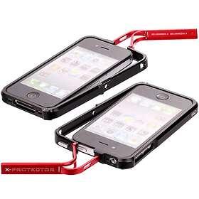 Lux-Case FiiO X-Fighter (Svart Halva Red) Alu-Bumper för iPhone 4/4S Röd