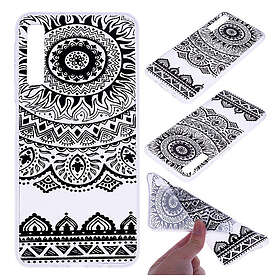 Lux-Case Galaxy A7 (2018) pattern printing case Black Mandala Svart