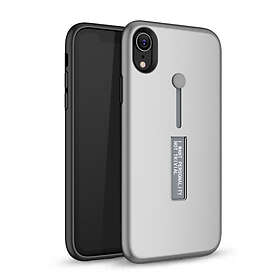 Lux-Case iPhone XS Max mobilskal silikon plast fingering stående läge Grå Silver/Grå