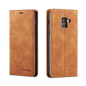 Lux-Case FORWENW Galaxy A8 (2018) plånboksfodral i läder brun Brun