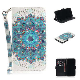 Lux-Case IPhone 9 mobilfodral syntetläder silikonmaterial stående plånbok tryckmönster Mandala Flerfärgad