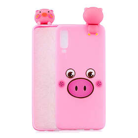 Lux-Case Galaxy A70 3D Animal Doll pattern case Pig Rosa