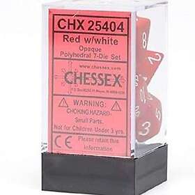 Opaque Dice Set 7 Red/White