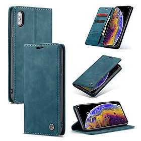 Lux-Case CASEME iPhone Xs Max plånboksfodral i läder blå Blå