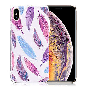 Lux-Case iPhone 9 Plus mobilskal silikon stötdämpande mönstermotiv Blå och guld fjärilar Flerfärgad