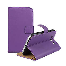 Lux-Case Lönnrot Galaxy Grand Neo Äkta Läder Flip Fodral Lila