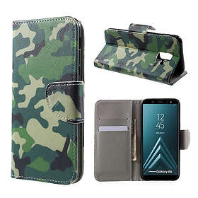 Lux-Case Galaxy A6 (2018) mobilfodral PU läder plånbok stående läge mönster Kamo