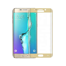 Lux-Case 0,3mm Härdat Glas Böjd Skärmskydd för Galaxy S6 Edge+ Plus Komplett Täckande Guld Genomskinlig