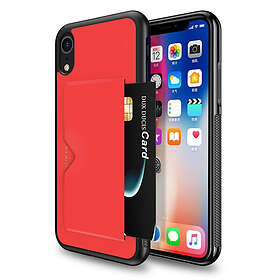 Lux-Case DUX DUCIS iPhone 9 mobilskal syntetläder silikon plast kortficka Röd