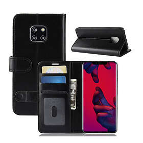 Lux-Case Crazy Horse Mate 20 Pro leather flip case Black Svart