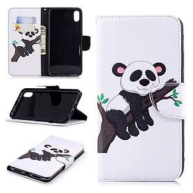 Lux-Case iPhone XS Max mobilfodral silikon konstläder stående plånbok Panda klät