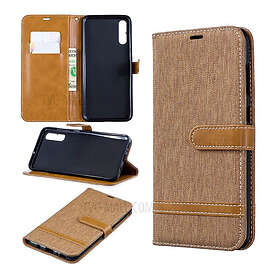 Lux-Case Galaxy A70 two-tone jeans leather case Khaki Beige