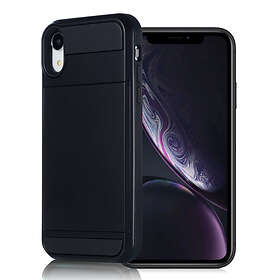 Lux-Case iPhone Xr mobilskal silikon plast kortficka – Svart
