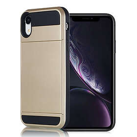 Lux-Case iPhone Xr mobilskal silikon plast kortficka – Guld