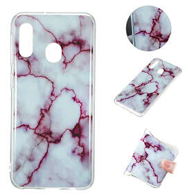 Lux-Case Marble Galaxy A20e case Rose / White Flerfärgad